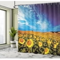 thumbnail image 5 of Ambesonne Floral Shower Curtain, Sunflower Garden Nature, 69"Wx70"L, Yellow and Blue, 5 of 5
