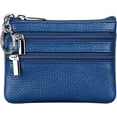 thumbnail image 1 of LAICAIW Women's Genuine Leather Coin Purse Mini Pouch Change Wallet with Keychain,Blue, 1 of 6
