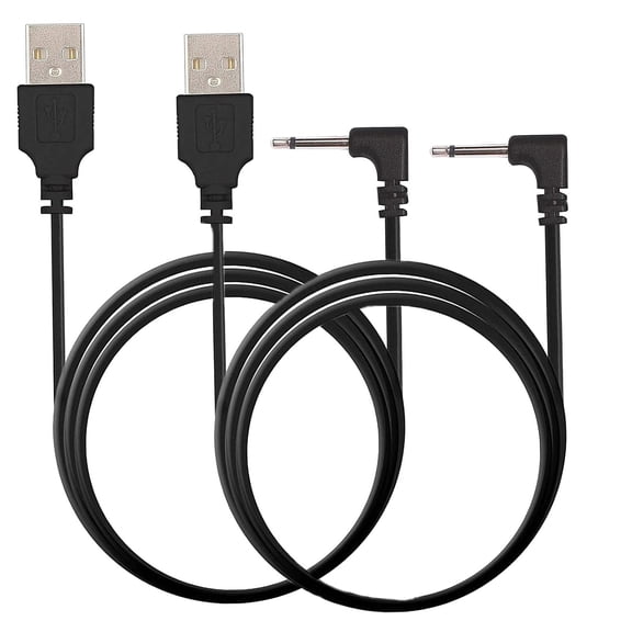GJX Charger Cable for Lush 2 3 Hush and Edge-Charging Cord Usb Dc,Black,Charging Cable for Massager,2-Pack