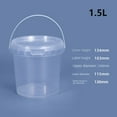 thumbnail image 4 of Useful Food Buckets Clear With Lid Sealing Packaging Case Cereal Dessert Canister Plastic Bucket Container Storage Pail 2000ML, 4 of 8