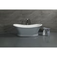 thumbnail image 4 of Aqua Eden VRTDS673026WG 67-Inch Solid Surface Oval Double Slipper Pedestal Tub with Drain (No Faucet Drillings) in Glossy White/Matte Gray, 4 of 12