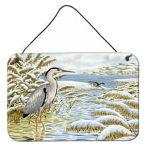 Carolines Treasures ASA2191DS812 Blue Heron by the Water Wall or Door Hanging Prints  8x12 multicolor