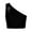 Black, variant on MSemis Kids Girls Metallic Single Shoulder Crop Top Black 7-9