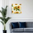thumbnail image 2 of Canvas Print Wall Art Oil Paintings Summer Watercolor Sunflower Picture Prints Artwork for Living Room Kitchen Bathroom Bedroom,Stretched and Framed Ready to Hang,Green Leaves Retro Letter Texture, 2 of 9