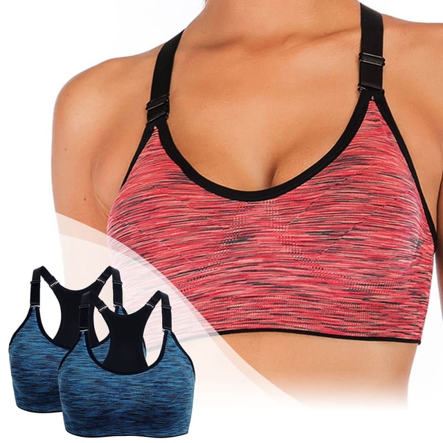 WILLBEST Brasier Invisible Mujer Sujetadores Deportivos Para Mujer, De Alto Impacto, Para Yoga, Running, Sin Costuras, Para Gimnasio, Camiseta Sin Mangas, Chaleco De Fitness, Paquete De 2
