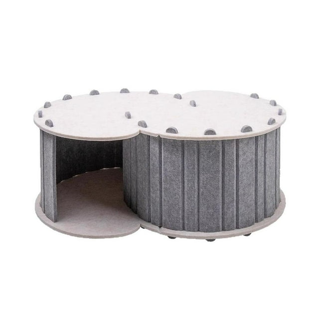 Tunnel pour Animaux Trou de Forage Lit pour Chat Grotte Dissimulée Toutes Saisons Semi-Fermée Résistante à l'Usure Durable Maison pour Chat Détachable
