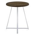 thumbnail image 3 of 43 Inch Tall Modern Bar Table Brown Round Top Polished Chrome Flared Legs - Saltoro Sherpi, 3 of 5