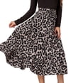 thumbnail image 2 of LEOPARD PRINT RUFFLE DESIGN ELASTIC HIGH WAIST A LINE MIDI SKIRT DAILY WEAR, 2 of 6