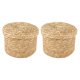 thumbnail image 1 of 2X Trigo Paja Tejida Canasta de Almacenamiento Canasta de Almacenamiento Canasta Innovadora Acabado Marrón (Mediana), 1 of 8