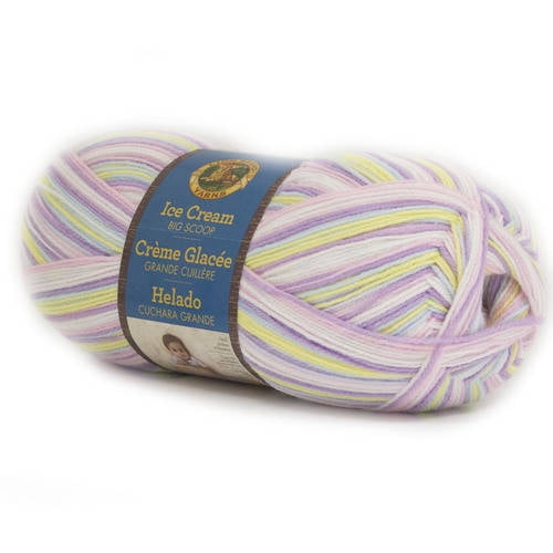 Lion Brand Yarn Ice Cream Big Scoop Cotton Candy SelfStriping Baby