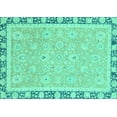 thumbnail image 1 of Ahgly Company Indoor Rectangle Oriental Turquoise Blue Traditional Area Rugs, 7' x 10', 1 of 4
