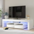 PWFE LED Light TV Stand for 50/55/60 inch TV, Modern Gloss