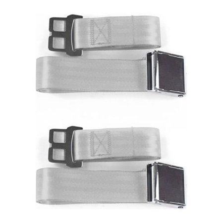 SafeTBoy Airplane 2 Point Gray & Grey Lap Bucket Seat Belt Kit for Chevy Truck 1955-1959 - 2 Belts