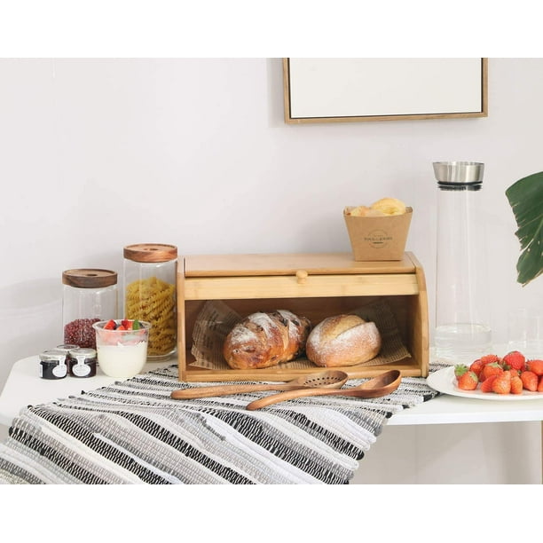 Five Simply Smart Airtight High Quality Design Bamboo Bread Box
