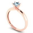 thumbnail image 2 of Solitaire Engagement Ring for Women - 0.5ct Natural Sky Blue Topaz in 14K Rose Gold Promise Ring, 2 of 6