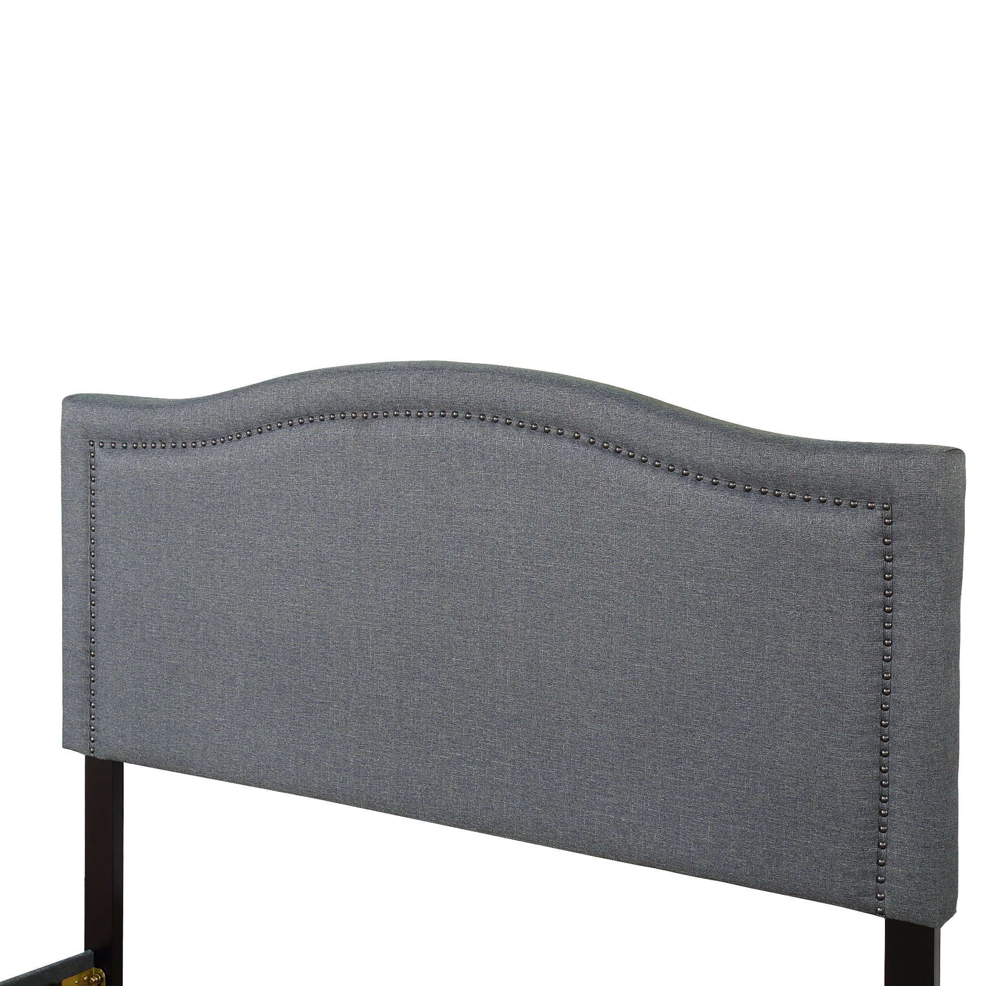 Harper & Bright Designs Upholstered Standard Bed with Headboard and Nailhead Detail, Gray, King