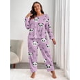 thumbnail image 2 of Plus Size Pajamas: Syphorium Pajamas for Women Plus Size, Long Sleeve Soft Prints Pjs Loungewear Nightwear, 2 of 4