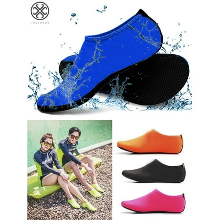 

Luxtrada Water Shoes Barefoot Quick-Dry Aqua Water Socks Slip-on for Men Women Kids Fit Beach Swim Diving Surfing and Yoga Exercise Blue 3XL