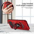 thumbnail image 6 of TJS for Cricket Debut S2 / AT&T Calypso 4 Phone Case, [Military Grade] Robotic Magnetic Support Car Mount Metal Ring Holder Kickstand Cover (Red), 6 of 6