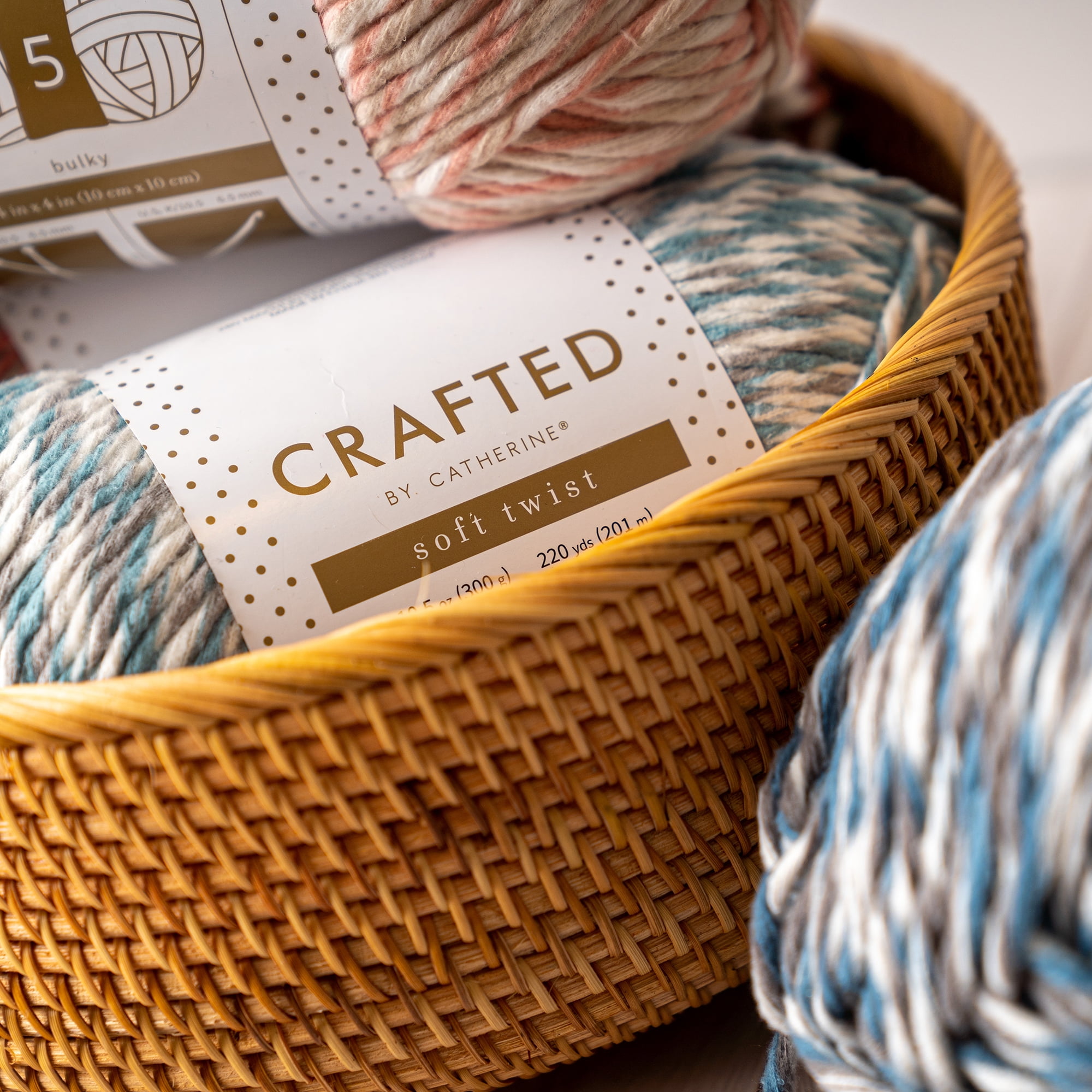 Crafted by Catherine Aqua Soft Twist Bulky Yarn, 220 yards, 10.5oz/300g (2 Pack)