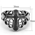 thumbnail image 2 of High polished (no plating) Stainless Steel Ring with Epoxy in Jet for Women Celtic Theme Jet Stone Color Style TK2320 Size 9, 2 of 4