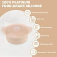 thumbnail image 3 of ABCISI Silicone Microwave Steamer Basket - Baby Food Steamer Vegetables Steamer for Rice, Meat, Dumplings, Versatile Kitchen Tool, Compact & Lightweight Design, Oven & Dishwasher Safe (Beige, S 20oz), 3 of 7