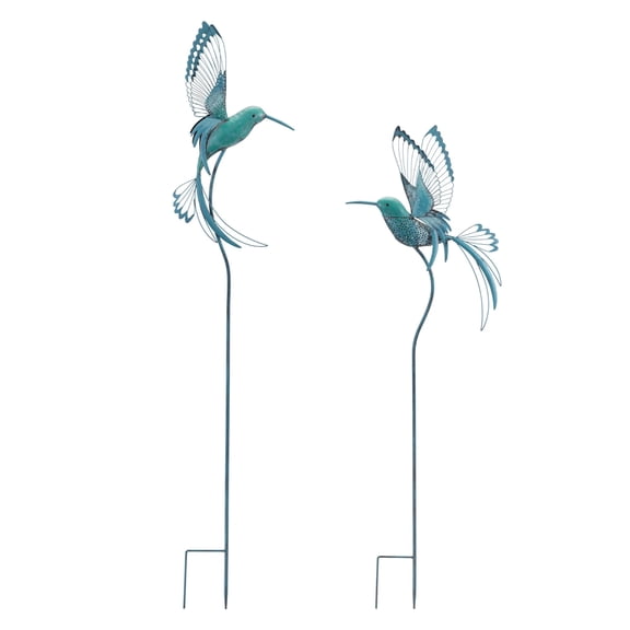 Melrose International LLC Hummingbird Garden Stake (Set of 2) 45"H, 53"H Iron