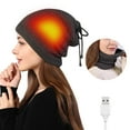 thumbnail image 2 of CEHVOM 2 In 1 USB Heated Knitted Hat And Neck Gaiter Set Winter Warm Fleece Hat Heating Circle Loop Scarf For Men And Women, 2 of 8
