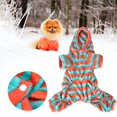thumbnail image 2 of Otoño Invierno suave polar perro ropa a rayas sudaderas con capucha para perros pequeños cachorro ropa general traje, 2 of 8