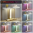 thumbnail image 6 of Tribesigns Modern Gold White Console Table with LED Lights, Entryway Hallway Table with Faux Marble Veneer for Living Room, Entrance, 6 of 7