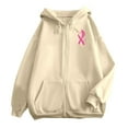 thumbnail image 6 of Breast Cancer Awareness Hoodies for Women 2025 Pink Ribbon Zip Up Graphic Hooded Sweatshirt with Pockets Jackets Coat, 6 of 6