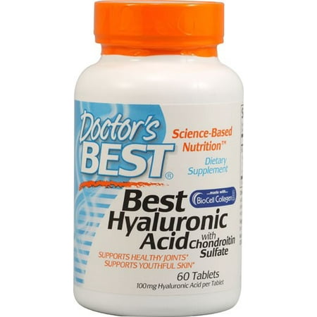 Doctor's Best Acide hyaluronique avec sulfate de chondroïtine, 60 Ct