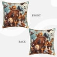 thumbnail image 3 of Fotbe Animal Filled Noahs Ark Pattern Velvet Decorative Throw Pillow Covers with Elegant Piping, Soft Plush Cushion Cover for Sofa, Bed, Car, Office-20"x20", 3 of 8
