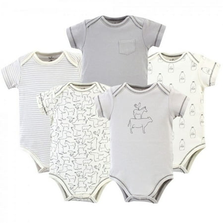 UPC: 0660168669657 | Touched by Nature Organic Cotton Bodysuits 5pk Farm Friends 9-12 Months