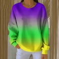 thumbnail image 4 of TKLPEHG Mardi Gras Sweatshirts for Women Purple Long Sleeve Crewneck Sweatshirts Dressy Casual Festival Print Graphic Pullover Holiday Tops (Purple,XL), 4 of 6