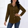 thumbnail image 4 of SYMOID Brown Womens Long Sleeve Button Down Shirt - Breathable Wrinkle Free Casual Blouse for Work,Size S, 4 of 5