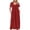 Wine, variant on Honeeladyy Womens Plus Size Short Sleeve Maxi Dresses Summer Solid Color V Neck Loose Long Dress with Pockets Pink XXXL