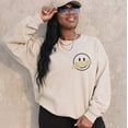 thumbnail image 2 of HAPPY SMILEY FACE TAPE Graphic Unisex Fleece Pullover, 2 of 8