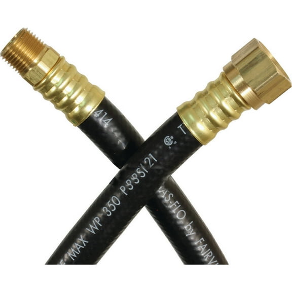 JR Products RV Rubber LP Supply Hose with 1/2" Female SAE & 3/8" Male Pipe Ends