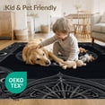 thumbnail image 4 of ODIKA 3'x5' Washable Throw Rug Minimalist Phase Border Gothic Arch Motifs Tossed Goth Mystical Refined for Entryway, Kitchen, Mudroom, Stain Resistant, Low Profile, Non-Slip, 4 of 7