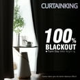 thumbnail image 2 of Curtainking Total Blackout Curtains 38x84 inch Grommet Curtains for Living Room, Grey, 2 Panels, 2 of 8