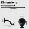 thumbnail image 3 of Deco Window Modern 1 Inch Ball Ball Adjustable Single Curtain Rods, 44 Inch - 120 Inch, 3 of 5