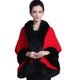 thumbnail image 1 of Minnieouse M Poncho De Cárdigan Cálido De Invierno De Piel Sintética Para Mujer Abraza El Frío Con Estilo Poncho Con Adornos De Piel Prendas para la parte del cuerpo rojo, 1 of 6