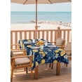 thumbnail image 2 of 54x80 Inch Outdoor Tablecloth with Umbrella Hole Zipper Rectangle Lemon Bird Rectangular Tablecloths Outside Waterproof Blue Yellow Pastoral Flowers Plant Summer Patio Table Cover for Picnic Party, 2 of 8