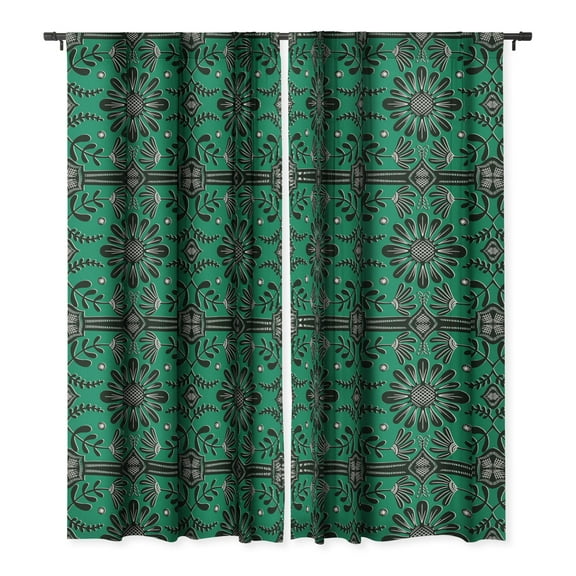 Society6 Sewzinski Boho Florals Single Panel Room Darkening Window Curtain 50" x 64"
