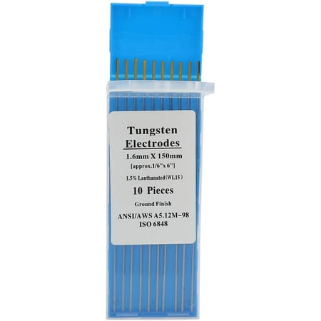 

JISBEIFHA 10pcs WL15 Lanthanum Tungsten TIG Electrodes Fit for Steel Metal Welding Tools FEIA7260
