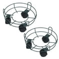 thumbnail image 3 of Jiandong metal planter tray Dolly Cart Round Tray Potted Plants Metal Stand with Wheels (Size S)(10.04X10.04X5.51Inch), 3 of 10