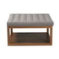 thumbnail image 3 of Baxton Studio Alvere Modern and Contemporary Gray Fabric Upholstered Walnut Finished Cocktail Ottoman, 3 of 6