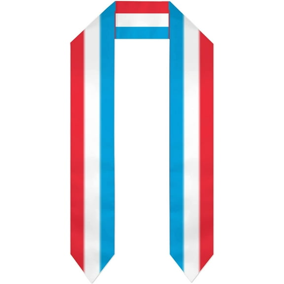 DABOYOZHZH Luxembourg Flag Graduation Shawl Sash Stole Wraps Scraf For International Study Pride Women Men
