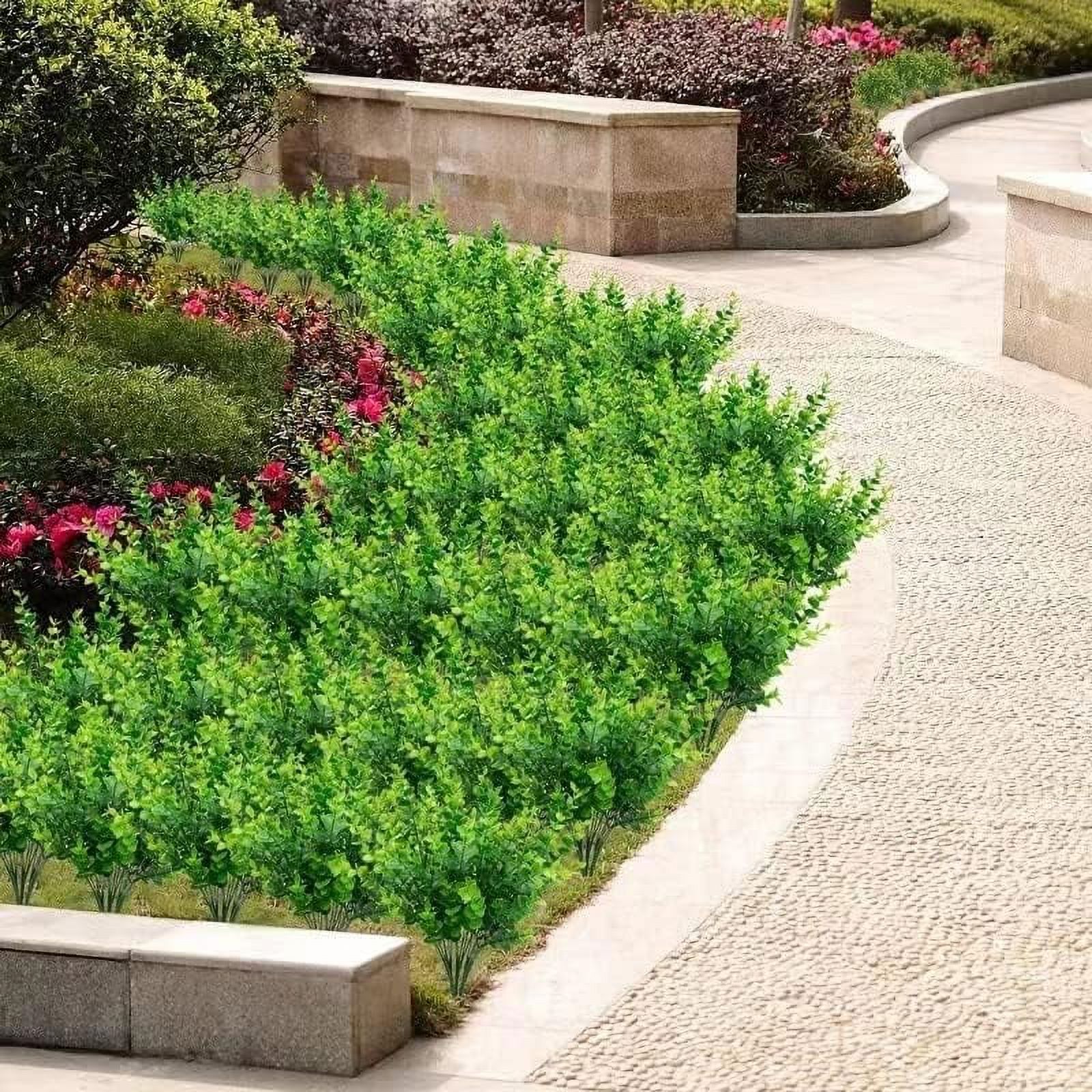 Morttic 10 Bundles Artificial Boxwood Plants Shrubs Artificial Flowers for Outdoors UV Resistant Greenery Foliage Spring Garden Farmhouse Office Patio Wedding Decor Indoor Decoration